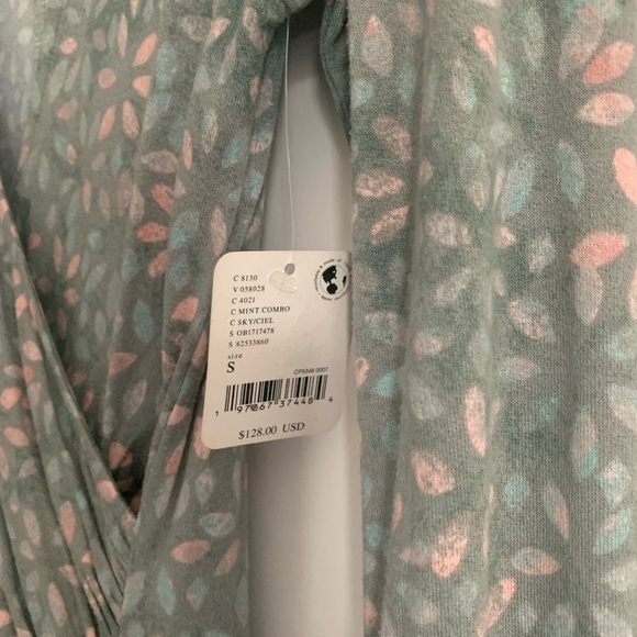 Free People Shayla Floral Long Sleeve Wrap Midi Dress Size S - Mint Combo - NWT - Picture 12 of 16